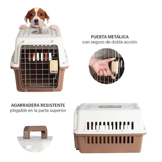 Foto 5 | Foto 5 | Jaula Transportadora Mascotas Rectangular Lab.g, Cafe Blanco