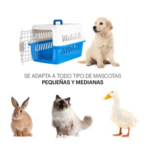 Foto 5 | Foto 5 | Jaula Transportadora Mascotas Rectangular Lab.g, Azul Cielo Blanco