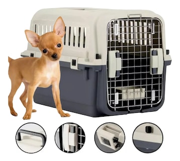 Foto 1 | Foto 1 | Jaula Transportadora Avion Perro Gato Reforzada Kennel Chica