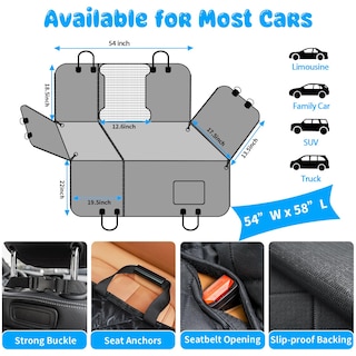 Foto 6 | Foto 6 | Funda De Asiento De Coche Para Perros Urpower 6 En 1, Impermeable, 54 X 58 Pulgadas - Venta Internacional.