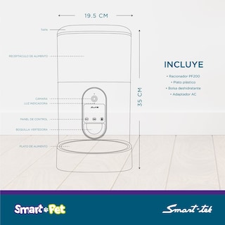 Foto 6 | Foto 6 | Dispensador Comedero Alimento para máscotas Automático Con Cámara HD Control WIFI 4L compatible Android/iOS PF200 Smart-Tek