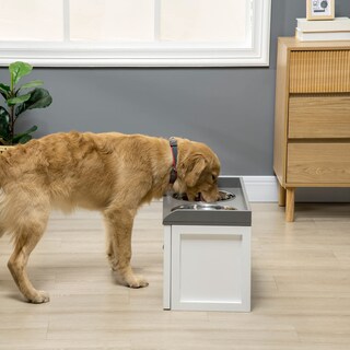Foto 2 | Foto 2 | Cuencos Elevados Para Perros Pawhut Grandes Con Cajón De Almacenamiento De 2 Litros De Capacidad - Venta Internacional.