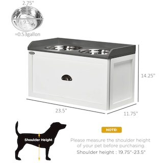 Foto 3 | Foto 3 | Cuencos Elevados Para Perros Pawhut Grandes Con Cajón De Almacenamiento De 2 Litros De Capacidad - Venta Internacional.