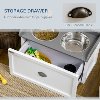 Foto 5 | Foto 5 | Cuencos Elevados Para Perros Pawhut Grandes Con Cajón De Almacenamiento De 2 Litros De Capacidad - Venta Internacional.