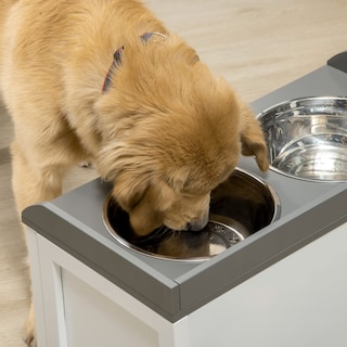 Foto 7 | Foto 7 | Cuencos Elevados Para Perros Pawhut Grandes Con Cajón De Almacenamiento De 2 Litros De Capacidad - Venta Internacional.