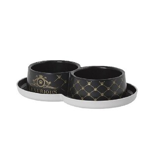 Foto 1 | Foto 1 | Plato Perro 2x350ml Gato Doble Anti-hormiga Luxury Negro
