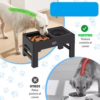 Foto 2 | Foto 2 | Comedero Elevado Para Perro Perros Mascota,altura Ajustable Eo Safe Imports Esi-11551-1 Negro