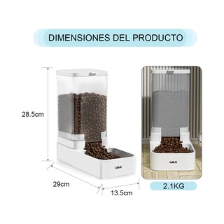 Foto 2 | Foto 2 | Alimentador Automatico Perros Y Comederos Gatos Lab.g2.1kg Blanco
