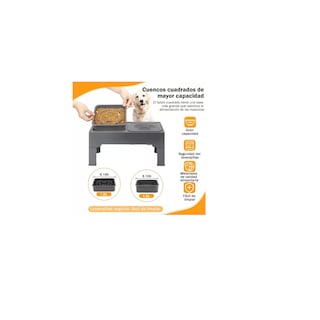 Foto 2 | Foto 2 | Comedero Elevado Para Perro Perros Mascota,altura Ajustable Eo Safe Imports Esi-10871 Gris