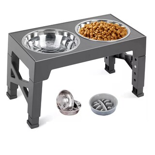 Foto 1 | Foto 1 | Comedero Elevado Perro Con Tazones De Acero Inoxidable Eo Safe Imports Esi-10870 Gris