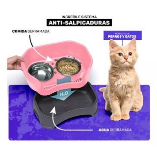 Foto 3 | Foto 3 | Tazones Plato Para Perro Y Gato Acero Inoxidable Con Soporte Eo Safe Imports Esi-12890 Rosa