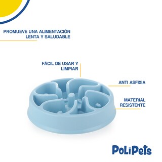Foto 4 | Foto 4 | Plato Tazón de Alimentación Lenta Azul para Mascotas