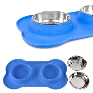 Foto 2 | Foto 2 | Alfombrillas De Silicona Para Cajas De Arena Para Gatos, Doble Cuenco Para Perros - Venta Internacional.