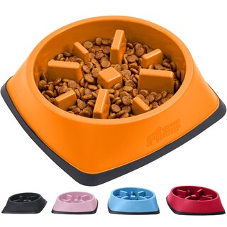 Foto 1 | Foto 1 | Cuenco Para Perros Slow Feeder Gorilla Grip, 2 Tazas, Naranja, 100% Libre De Bpa - Venta Internacional.