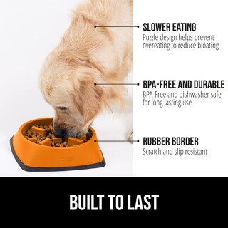 Foto 2 | Foto 2 | Cuenco Para Perros Slow Feeder Gorilla Grip, 2 Tazas, Naranja, 100% Libre De Bpa - Venta Internacional.