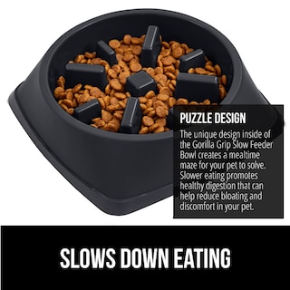 Foto 3 | Foto 3 | Cuenco Para Perros Slow Feeder Gorilla Grip, 4 Tazas, Negro, 100% Libre De Bpa - Venta Internacional.