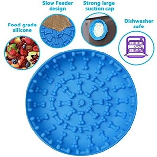Foto 2 | Foto 2 | Comederos Lentos Para Perros Con Ventosa, Tapete Para Lamer, Azul - Venta Internacional.