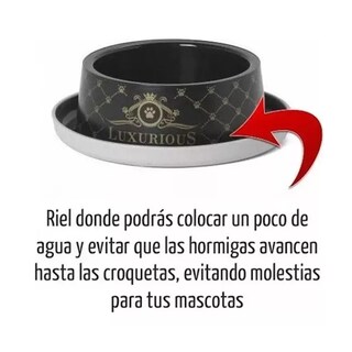 Foto 2 | Foto 2 | Plato Gato Perro Anti-hormiga Moderna Luxury 210ml Negro