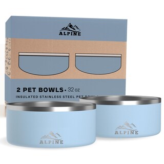 Foto 1 | Foto 1 | Juego De 2 Cuencos De Acero Inoxidable Para Perros Alpine, 960 Ml, Antideslizantes - Venta Internacional.