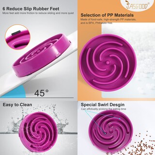 Foto 3 | Foto 3 | Comedero Lento Jasgood Para Perros Grandes Y Medianos De 750 Ml De Capacidad - Venta Internacional.