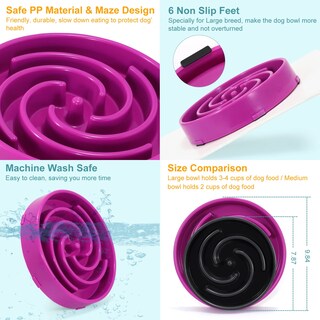 Foto 5 | Foto 5 | Cuenco Para Perros Slow Feeder Whippy, Grande, Morado Para Perros Grandes - Venta Internacional.