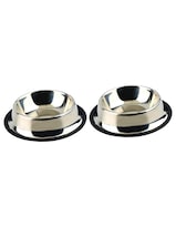 Set De 2 Plato Para Mascota 18 Cm Acero Inoxidable