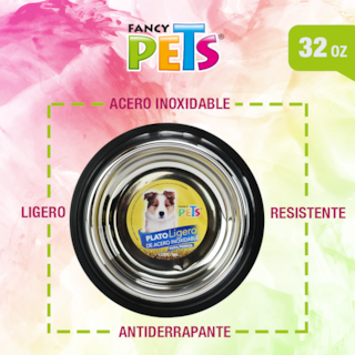Foto 4 | Foto 4 | Fancy Pets Plato Ligero De Acero Inoxidable Para Perro Tamaño 24 Onzas O 680 Gramos