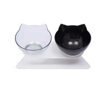 Foto 1 | Foto 1 | Comedero y Bebedero para Mascotas Belug Negro y Transparente 3 Piezas