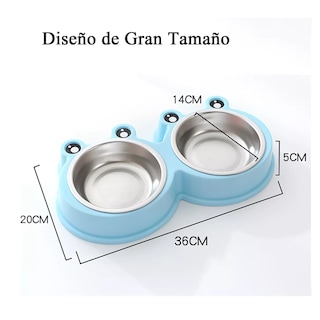 Foto 2 | Foto 2 | Tazón Doble Plato para Perro Antiderrapante Acero Inoxidable Eo Safe Imports Esi-11553 Azul