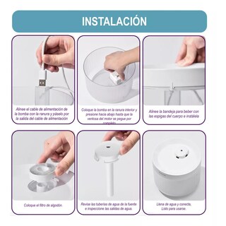 Foto 2 | Foto 2 | Fuente Bebedero Automático Para Gatos Silenciosa 2.3l Eo Safe Imports Esi-14165 Blanco