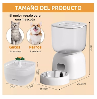 Foto 2 | Foto 2 | Bebederos Para Gatos Comederos Para Perros Fuentes De Gran Capacidad Blanco