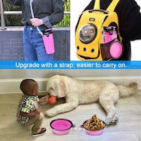 Botellas De Agua Plegables Para Viajes Para Perros Huoguo 2 En 1 - Venta Internacional.