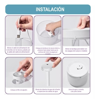 Foto 2 | Foto 2 | Fuente Bebedero Automático Para Gatos Silenciosa 2.3l Eo Safe Imports Esi-14165-1 Blanco