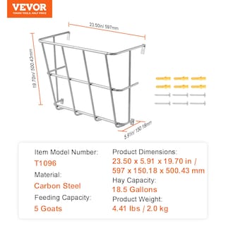 Foto 7 | Foto 7 | Alimentador De Ganado Vevor, 70 L, De Acero Pesado, Para Heno Para Cabras - Venta Internacional.