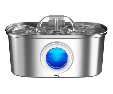 Foto 1 | Foto 1 | Fuente Para Gatos Bebedero Belug Perro Acero Inoxidable 108oz 3.2l