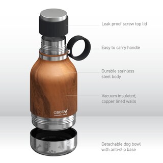 Foto 6 | Foto 6 | Botella De Viaje Aislante Con Cuenco Para Perros, 1 Litro - Asobu - Venta Internacional.