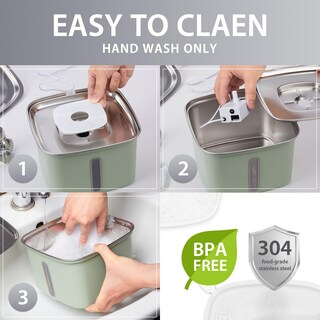 Foto 2 | Foto 2 | Fuente De Agua Cat Veken De Acero Inoxidable De 2 8 L Con Filtro Y Tapete - Venta Internacional.