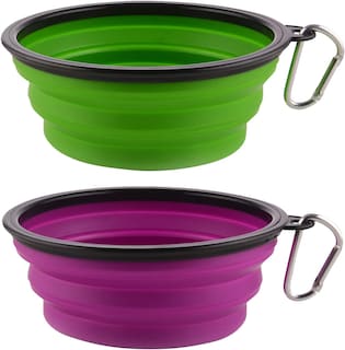 Foto 1 | Foto 1 | Cuencos Plegables Para Perros Huoguo, Grandes, Portátiles, 1 Litro, De Viaje (x2) - Venta Internacional.