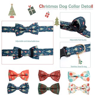 Foto 5 | Foto 5 | Collar Navideño De Algodón Con Pajarita Verde Para Perros - Venta Internacional.