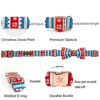 Foto 2 | Foto 2 | Collar Para Perro Elegante Con Forma De Cola Pequeña, Diseño Navideño De Nieve - Venta Internacional.