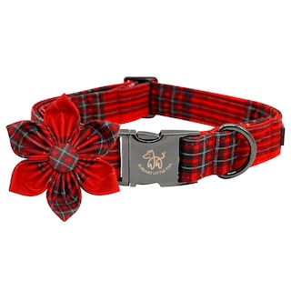 Foto 1 | Foto 1 | Collar Para Perro Elegante Coleta Con Diseño Navideño De Flores - Venta Internacional.