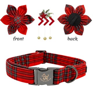Foto 4 | Foto 4 | Collar Para Perro Elegante Coleta Con Diseño Navideño De Flores - Venta Internacional.