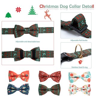 Foto 5 | Foto 5 | Collar Navideño Para Perros De Algodón Con Pajarita Para Perros Pequeños, Medianos Y Grandes - Venta Internacional.