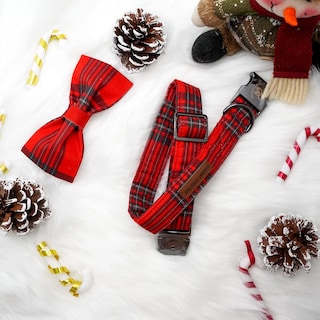 Foto 4 | Foto 4 | Collar Para Perro, Elegante Diseño De Tartán Navideño Con Forma De Coleta - Venta Internacional.