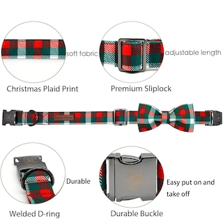 Foto 2 | Foto 2 | Collar Para Perro, Elegante Diseño De Tartán Navideño Con Forma De Coleta - Venta Internacional.