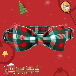 Foto 3 | Foto 3 | Collar Para Perro, Elegante Diseño De Tartán Navideño Con Forma De Coleta - Venta Internacional.