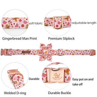 Foto 2 | Foto 2 | Collar Para Perro Elegante Coleta Con Diseño Navideño De Flores - Venta Internacional.
