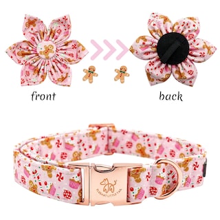 Foto 4 | Foto 4 | Collar Para Perro Elegante Coleta Con Diseño Navideño De Flores - Venta Internacional.