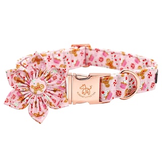 Foto 1 | Foto 1 | Collar Para Perro Elegante Coleta Con Diseño Navideño De Flores - Venta Internacional.