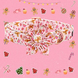 Foto 3 | Foto 3 | Collar Para Perro Elegante Coleta Con Diseño Navideño De Flores - Venta Internacional.